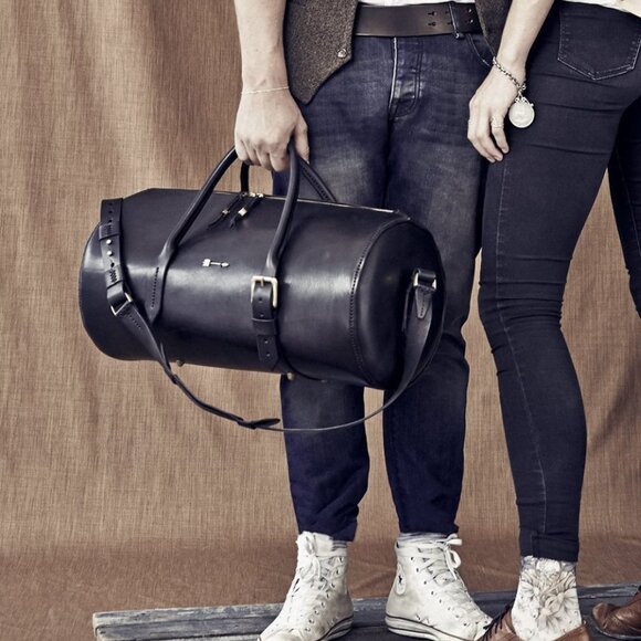 Rare Wolf and Maiden handcrafted artisan leather weekender duffle bag luggage - Picture 2 of 16